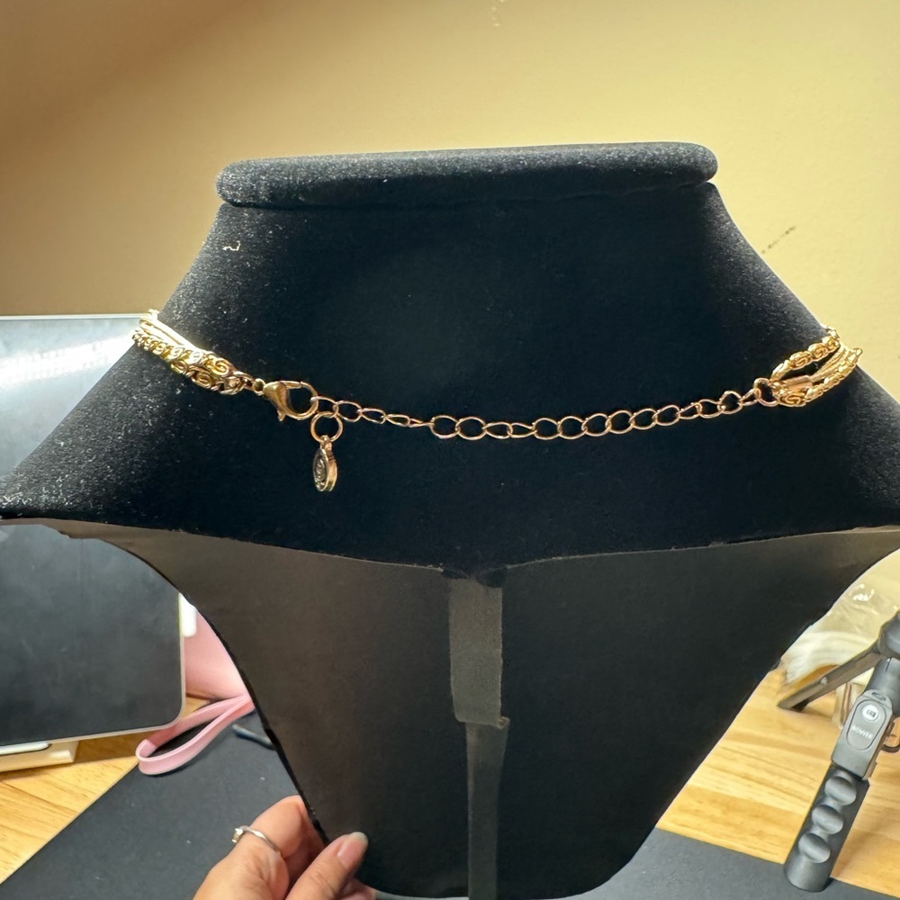 4 Strand Gold Tone Necklace - Picture 3 of 6